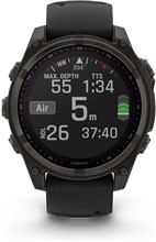 Garmin Fenix 8 Solar Sapphire grå DLC-titan med svart/stengrått silikonband